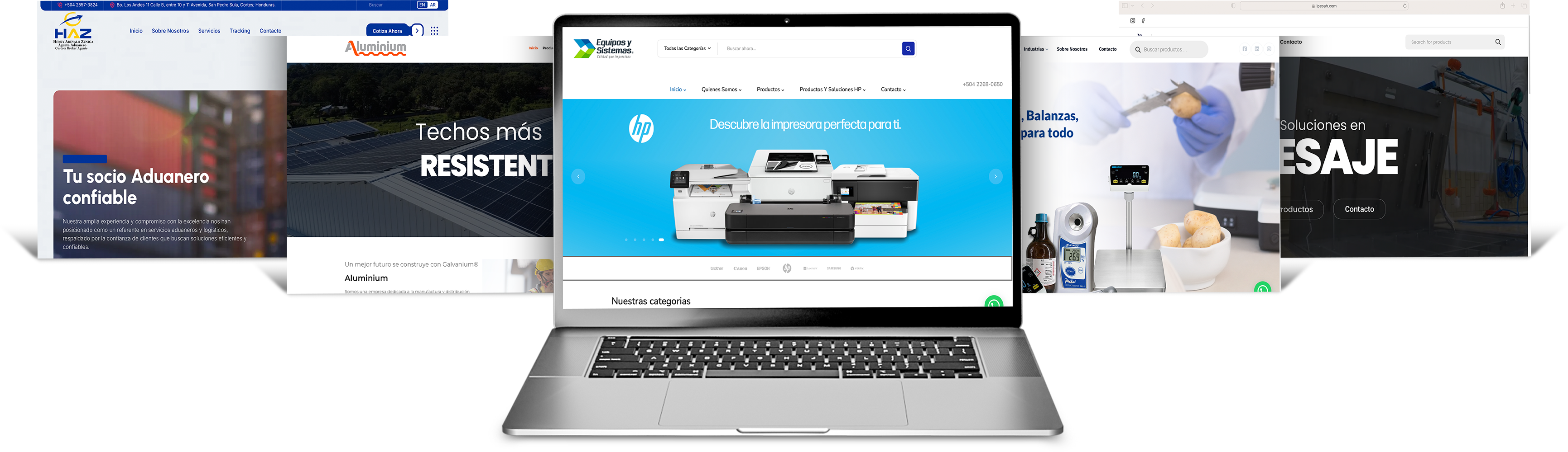 Mockups de sitios web creados por Eureka